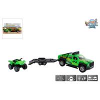 Kids Globe terreinwagen met trailer en quad