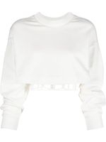 Alexander McQueen sweat crop à design superposé - Blanc - thumbnail