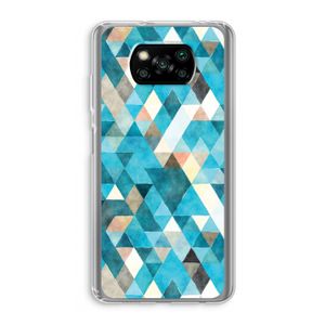 Gekleurde driehoekjes blauw: Xiaomi Poco X3 NFC Transparant Hoesje