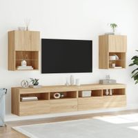 Tv-meubels met LED-verlichting 2 st 40,5x30x60 cm sonoma eiken - thumbnail