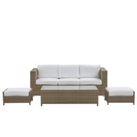 Beliani BELLUNO - Loungeset-Wit-PE rotan