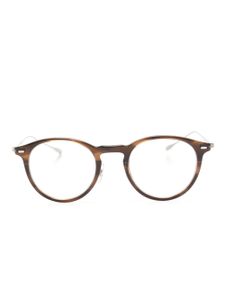 Eyevan7285 lunettes de vue rondes à effet écailles de tortue - Marron