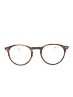 Eyevan7285 lunettes de vue rondes à effet écailles de tortue - Marron