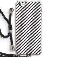 Strepen zwart-wit: iPhone 5 / 5S / SE Transparant Hoesje met koord