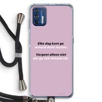 gij zijt ook iemand: Motorola Moto G9 Plus Transparant Hoesje met koord