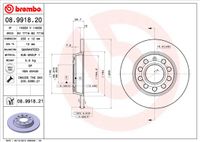 Remschijf BREMBO, Remschijftype: Massief, u.a. für Audi, VW, Seat