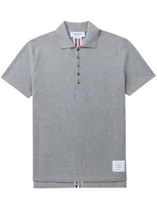 Thom Browne polo à bande tricolore au dos - Gris