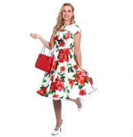Evelyne Dress Red Roses+ Bolero-XS | 43% korting