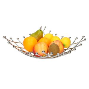 Fruitmand/fruitschaal chroom vierkant 32 x 32 cm