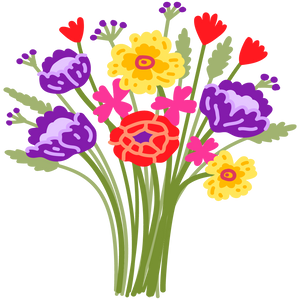 Bloemen gemengd boeket bont van kleur