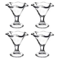 Set van 10x stuks ijs/sorbet coupes op voet van glas 240 ml