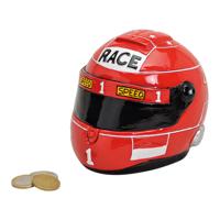 Spaarpot motorhelm rood, gemaakt van poly, 14x11x11 cm Spaarpot motorhelm rood, gemaakt van poly, 14x11x11 cm