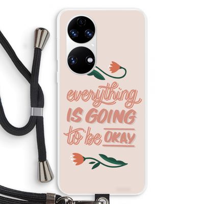 Optimistic flower girl: Huawei P50 Transparant Hoesje met koord