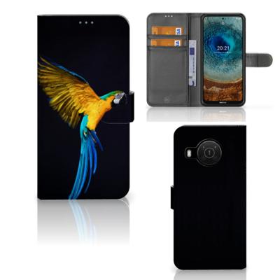 Nokia X10 | Nokia X20 | Telefoonhoesje | Met pasjeshouder | Papegaai