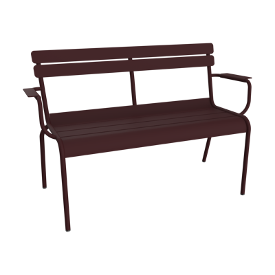 Fermob Luxembourg tuinbank met armleuning Black Cherry