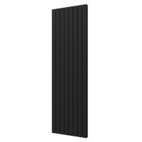 Designradiator Plieger Cavallino Retto Dubbel 1716 Watt Middenaansluiting 200x60,2 cm Donkergrijs Structuur - thumbnail