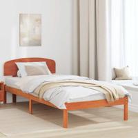 Bedframe met hoofdeinde Bruin 90 x 190 cm Massief grenenhout