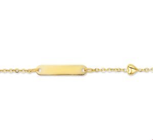 TFT Graveerarmband Hart Plaat 4,0 Mm 11 - 13 Cm Geelgoud