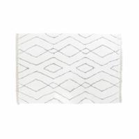 Tapijt DKD Home Decor Wit Grijs Ruiten Scandi Ø 9,4 cm 120 x 180 x 3 cm