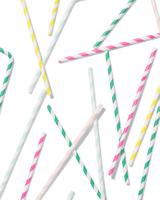 HEMA Papieren rietjes gestreept - 100 stuks (multicolor)