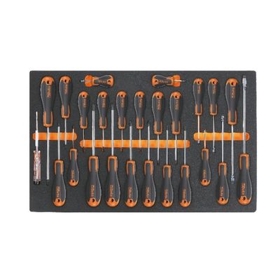 Beta M213 Zachte foam inlegbak met Beta Easy schroevendraaiers met sleuf | Phillips® en Torx® profiel - 024500213 - 024500213