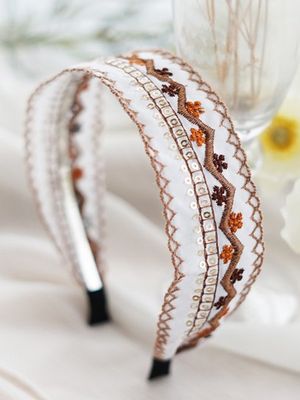 Etnisch Geborduurd Veter Pastorale Bloemen Hoofdband Etnisch Geborduurd Veter Pastorale Bloemen Hoofdband