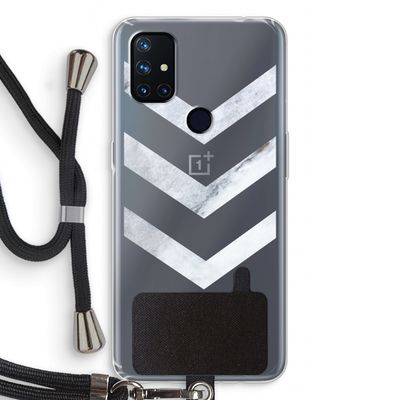 Marmeren pijlen: OnePlus Nord N10 5G Transparant Hoesje met koord