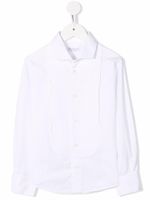 Brunello Cucinelli Kids chemise nervurée à boutonnière - Blanc