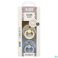 Bibs 1 Fopspeen Liberty Latex Rond Duo Eloise Blue