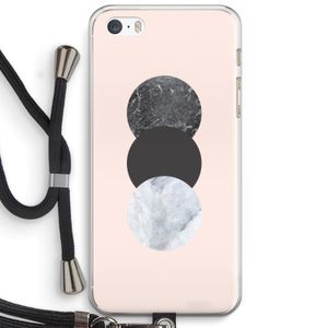 Marmeren cirkels: iPhone 5 / 5S / SE Transparant Hoesje met koord