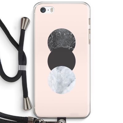 Marmeren cirkels: iPhone 5 / 5S / SE Transparant Hoesje met koord