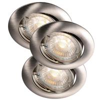 Set van 3 inbouwspots geborsteld staal Nordlux &apos;recess&apos;