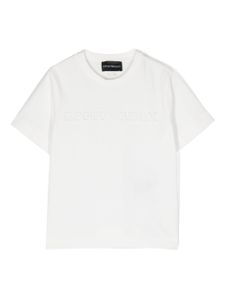 Emporio Armani Kids t-shirt en coton à logo embossé - Blanc