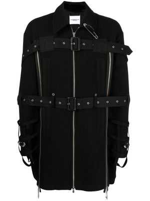 Takahiromiyashita The Soloist veste ceinturée à détail d'épingle - Noir