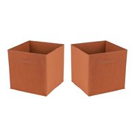 Opbergmand/kastmand Square Box - 6x - karton/kunststof - 29 liter - oranje - 31 x 31 x 31 cm