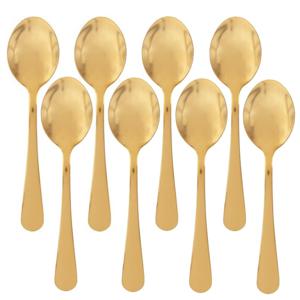 5five Theelepels/dessertlepels/koffielepels - 12x - goud - 14 cm - RVS