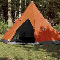 Tent 4-persoons 367x367x259 cm 185T taft grijs en oranje - thumbnail