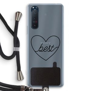 Best heart black: Sony Xperia 5 II Transparant Hoesje met koord