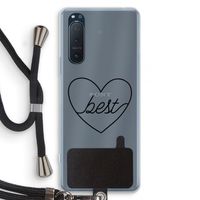 Best heart black: Sony Xperia 5 II Transparant Hoesje met koord