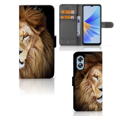 OPPO A17 | Telefoonhoesje | Met pasjeshouder | Leeuw
