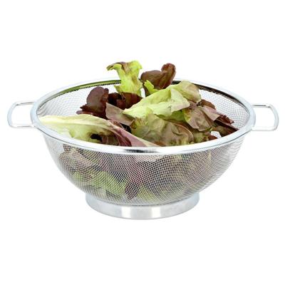 Keuken vergiet/zeef - RVS - D20 x H8 cm - zilver