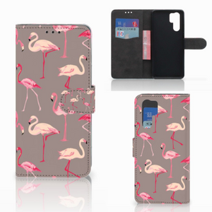 Huawei P30 Pro Telefoonhoesje met Pasjes Flamingo