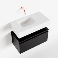 Toiletmeubel Mondiaz Andor | 60 cm | Meubelkleur Urban | Lex vrijhangend wastafel Talc Links | Zonder kraangat
