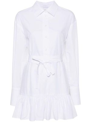 Patou robe-chemise courte à volants - Blanc