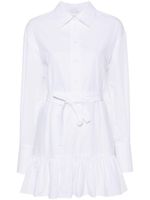 Patou robe-chemise courte à volants - Blanc