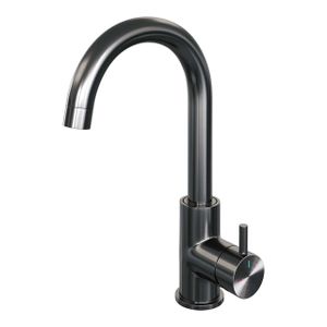 Brauer Gunmetal Edition Wastafelmengkraan opbouw - hoog - draaibaar - ronde uitloop - model b - PVD - geborsteld gunmetal 5-GM-003-R2