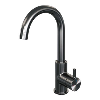 Brauer Gunmetal Edition Wastafelmengkraan opbouw - hoog - draaibaar - ronde uitloop - model b - PVD - geborsteld gunmetal 5-GM-003-R2