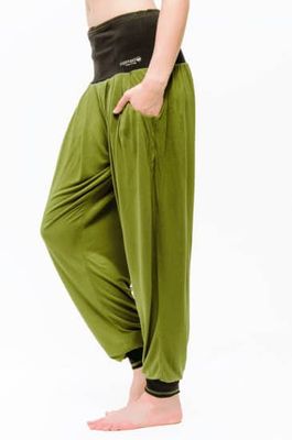 Yogabroek Vinayasa Olijfgroen-Zwart S-M