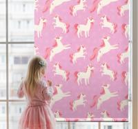 Rolgordijn babykamer Pastelkleurige roze eenhoorns