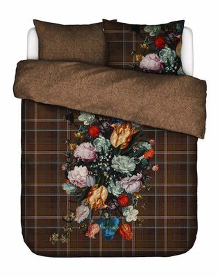 Essenza Beautiful Bouquet Brown Dekbedovertrek
